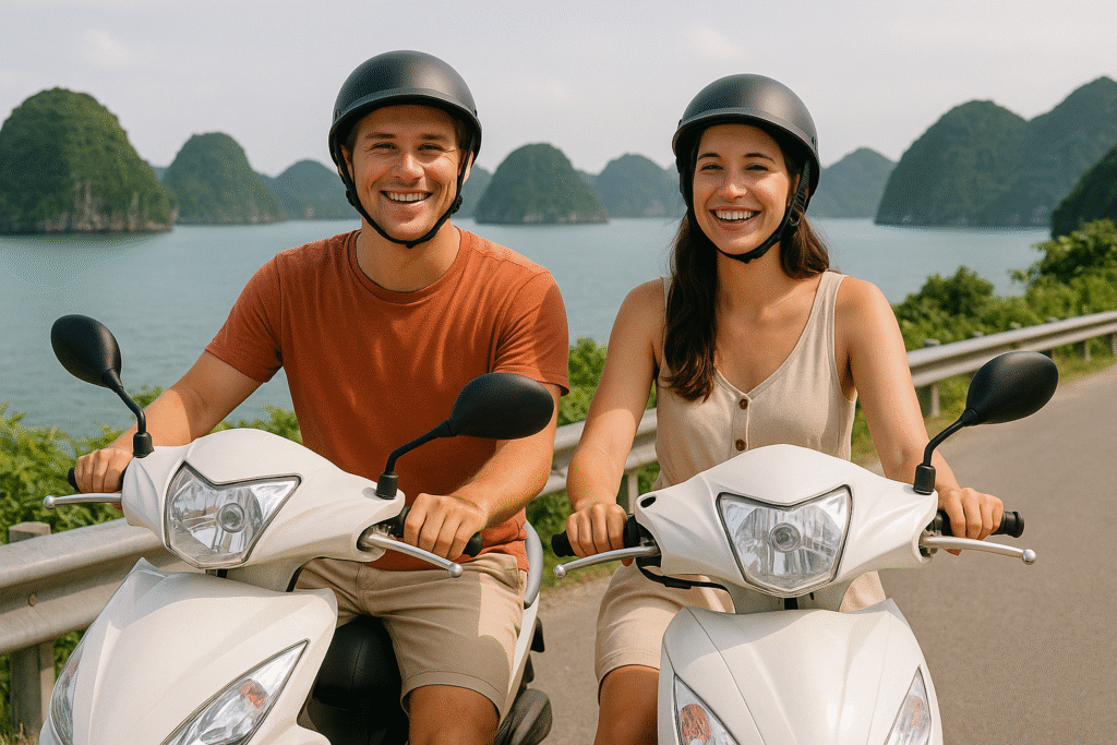 Exploration sur scooters à Cat Ba