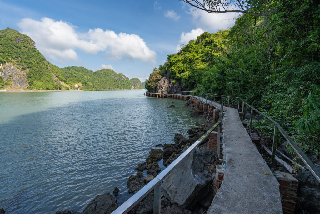 Wooden Walkway in the Tropical Paradise of Cat Ba Island, Vietnam in Lan Ha & Ha Long Bay in Southeast Asia